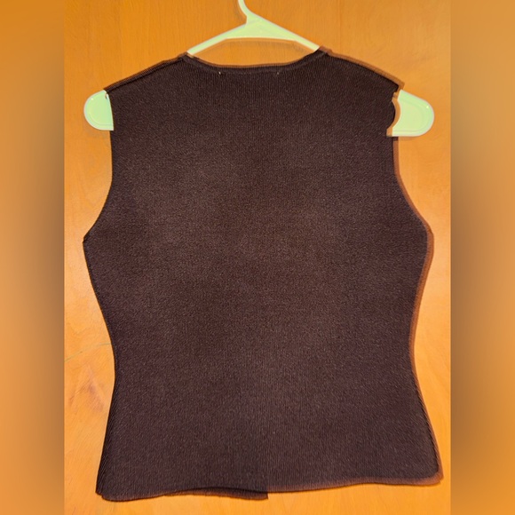 Zara Dark Brown Vest with Gold Buttons - Picture 2 of 2